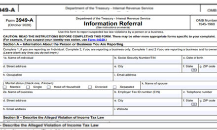 IRS Form 3949-A Explained: Reporting Suspected Tax Violations